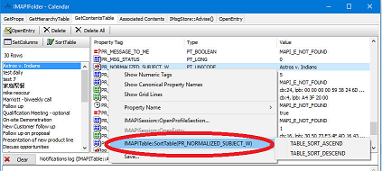 IMAPITable.SortTable