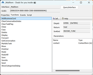 MailItem Functions