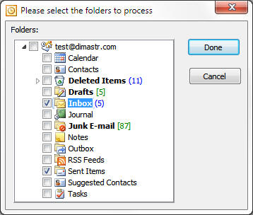 SElect Folders dialog with checkboxes